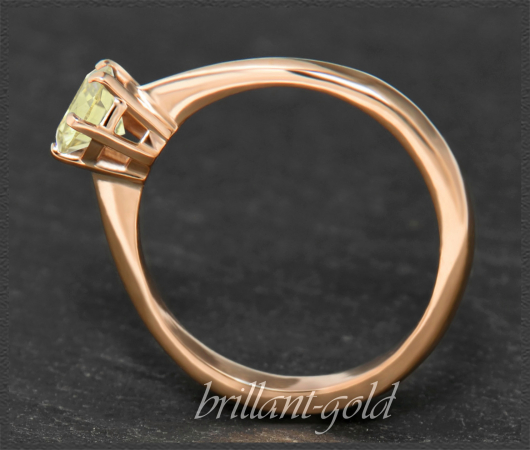 Brillant Ring 585 Gold; 0,72ct, zart gelb & Si1